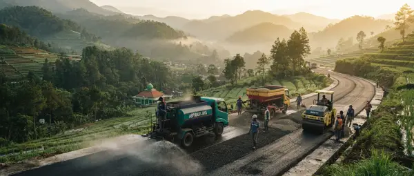 aspal cair untuk beberapa jenis pekerjaan jalan