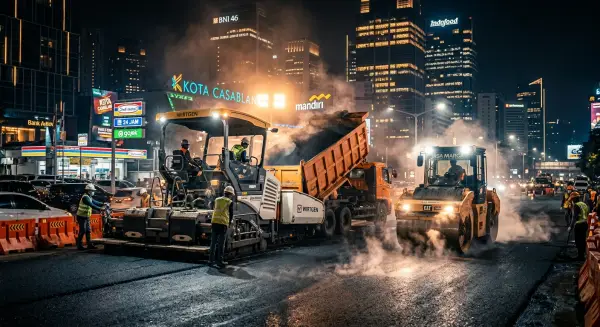 jasa pengaspalan bandung siap bekerja pada malam hari