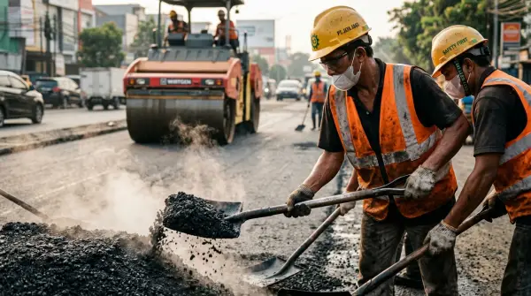 jasa pengaspalan bekasi mengerjakan proyek dengan detail dan presisi