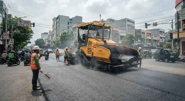 jasa pengaspalan semarang saat mendapat proyek di jalan pemuda semarang
