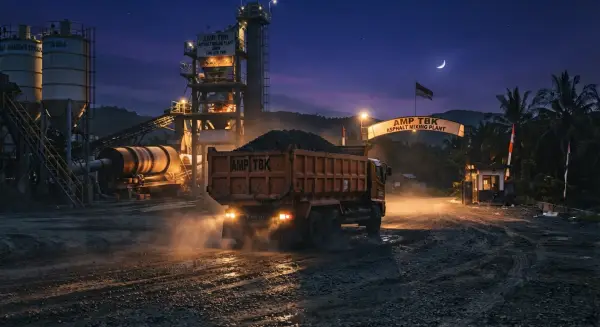 pabrik aspal karawang bisa memproduksi aspal saat malam hari